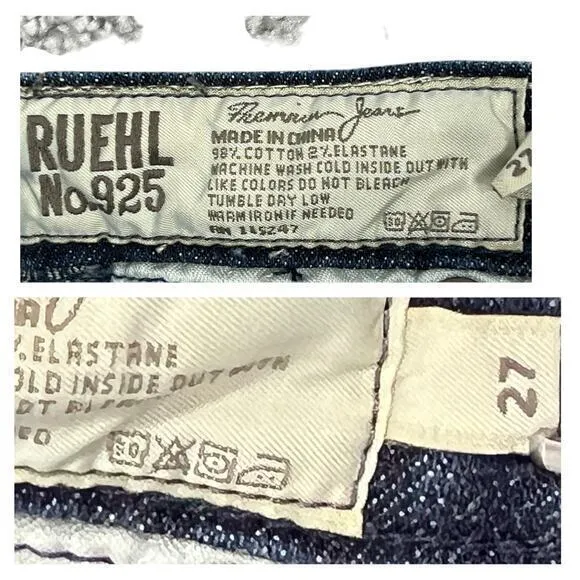 Abercrombie Y2K Low-Rise Mini Jean Skirt Sz‎ 27" Dark Wash Grunge Punk Ruehl 925 - Image 3