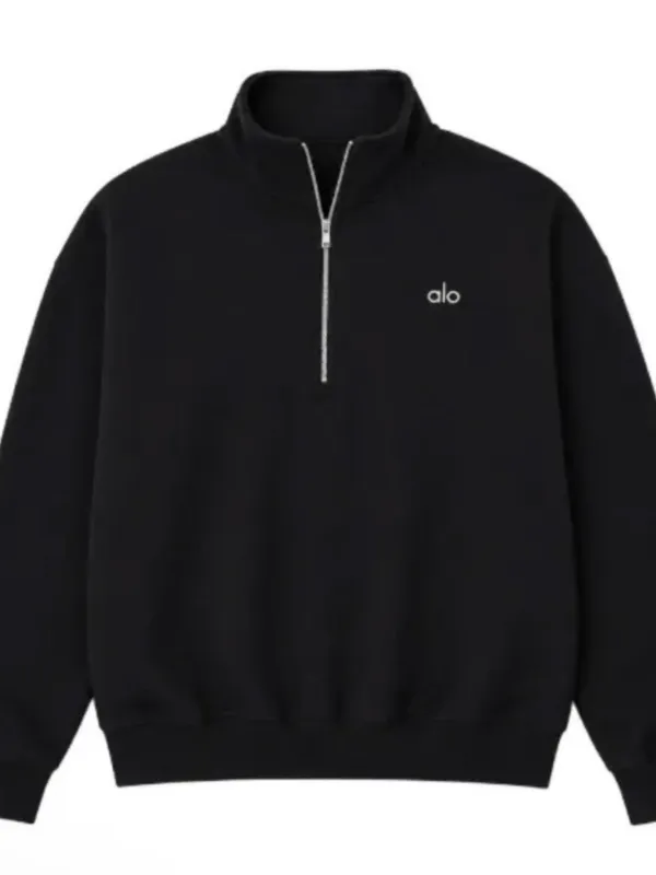 ALO Yoga NWT Accolade 1/4 Zip Pullover Black Size XS - Image 2