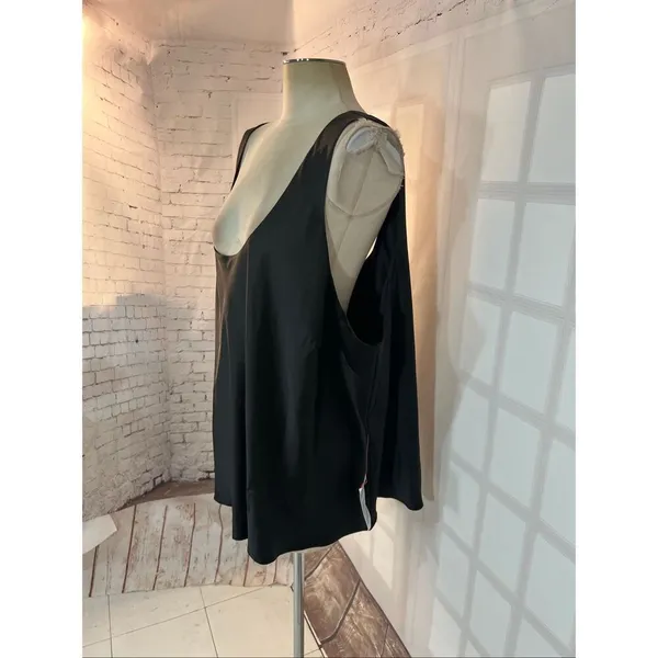 ASOS Design Curve NWT Black Satin Scoop Neck Sleeveless Cami Tank Top Size 26 - Image 3