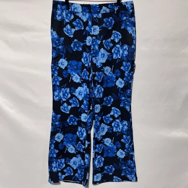 Area stars New Floral Print Work Pants Trousers Hannah Black Blue Size XL - Image 3