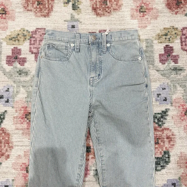 Madewell Pinstripe Skinny Jeans Size 24 High Rise Causa Comfort NWT - Image 2