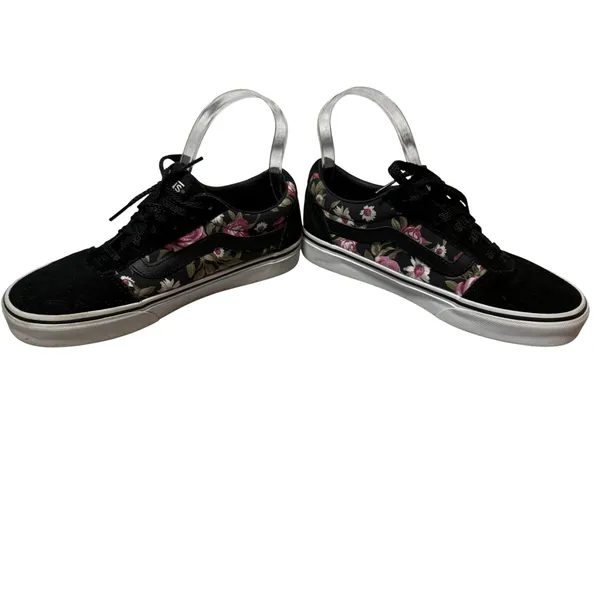 Vans Old Skool Floral Print Black Suede Low Top‎ Women's Shoes Size 6 Grunge - Image 3