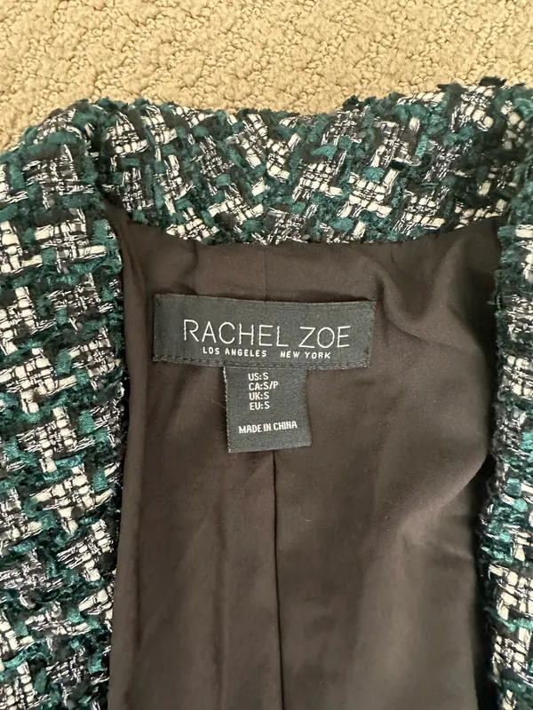 Rachel Zoe Black And Green Blazer - Image 3