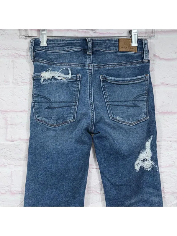 American Eagle Women’s Hi-Rise Jegging Jeans Size 000 Short Distressed Stretch - Image 5
