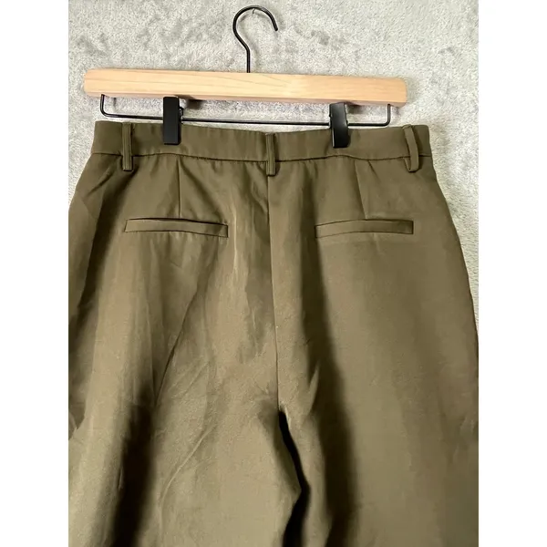 Walter Baker Olive Wide Leg Trousers High Rise‎ Utility Chic Quiet Luxury 6 - Image 4