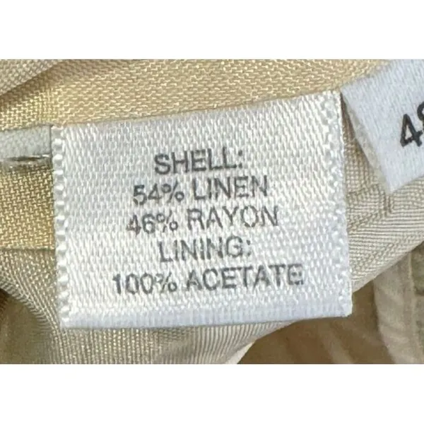Loft Ann Taylor Women's Pants Striped Flared Leg Mid-Rise ‎ Linen Blend Size 0 - Image 11