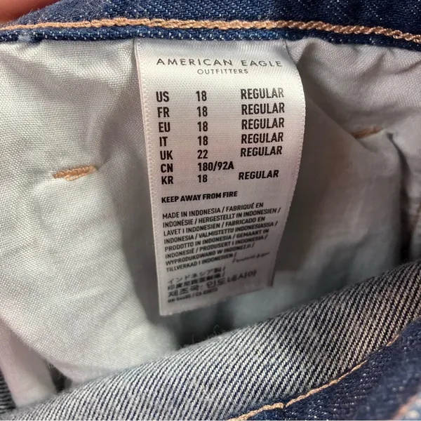 American Eagle Relaxed Mom Jean High Rise 18 Regular Momcore Classic Denim Women - Image 11