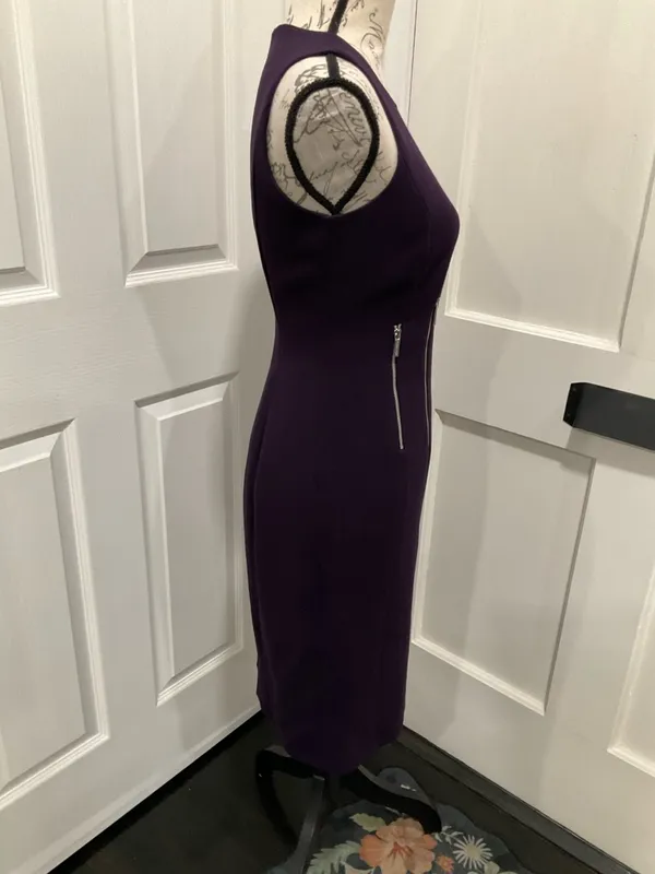 Michael Kors Vertical Zipper Back Sheath‎ Sleeveless Dress - Image 2