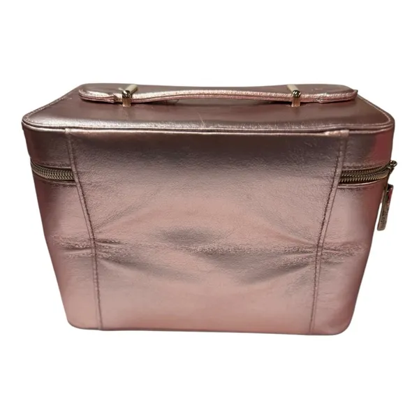 Lancôme Metallic Rose Gold Cosmetic Train Case | NWOT | Large Vanity Organizer - Image 4