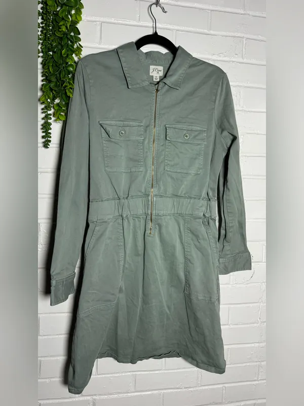 J Crew Long-sleeve zip-front chino dress size 10 - Image 7