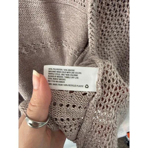 Knox‎ Rose Women's Mauve Knit Open Cardigan Sweater M Lightweight Boho Casual - Image 8