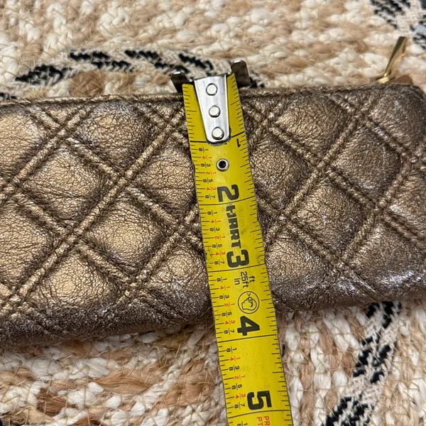 Marc‎ Jacobs Quilted Metallic Bronze Leather Zip Around Continental Wallet - Image 9