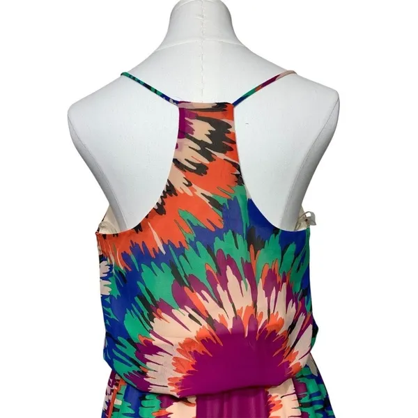 Newbury Kustom Maxi Dress Womens Small‎ Multi Color Floral Racerback D711401 USA - Image 9