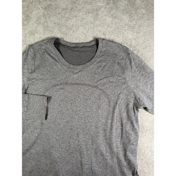 lululemon womens long sleeve gray running shirt heather gray 12 - Image 3