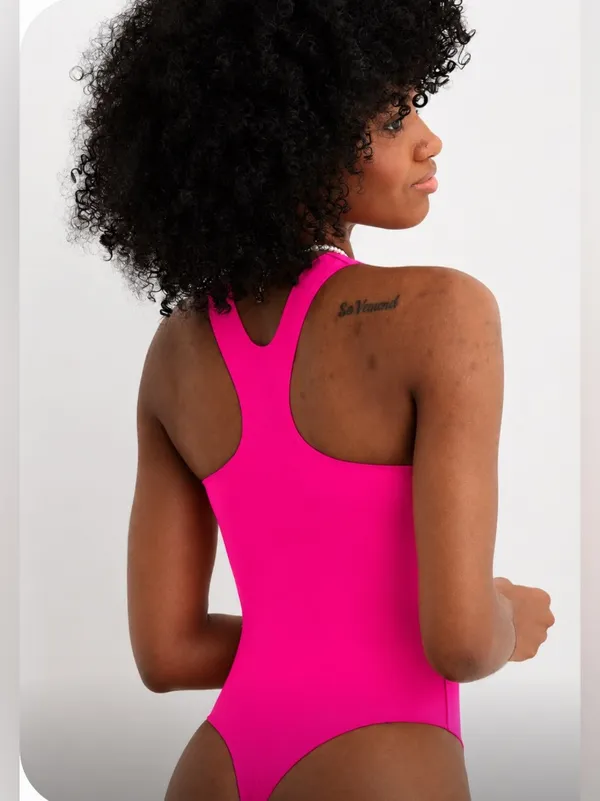 Smoothez by aerie Hot Pink Racerback Bodysuit - Women's Slim Fit - Image 2