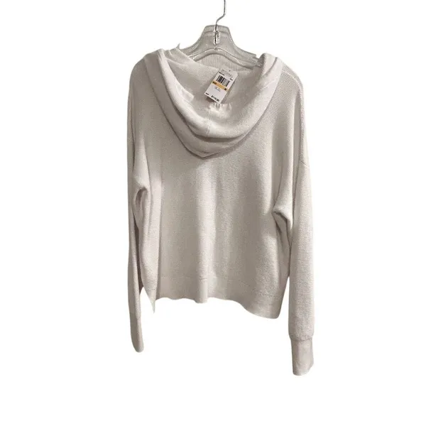 Michael Kors Women's White Ribbed Hoodie Sweater‎ Size M Pullover - Image 9