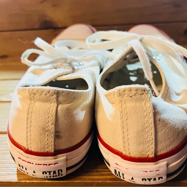 Converse Shoes Womens 8.5 Chuck Taylor All Star Sneakers White Canvas Lace Up - Image 3