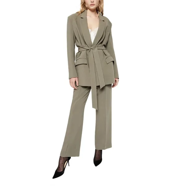NWT Bardot Womens Size Large Khaki Olive Belted Notched Lapel Blazer Jacket NEW - Image 7