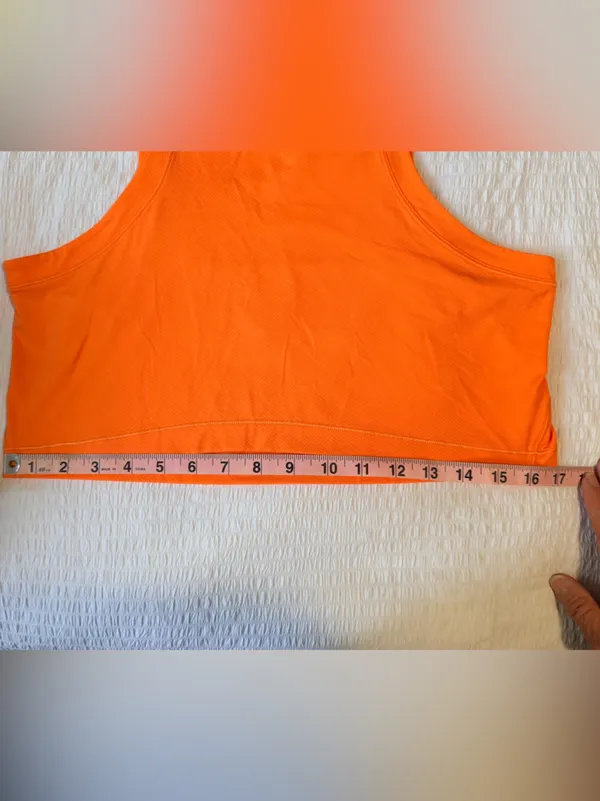 Lululemon Open-Back Cropped Training Tank Top - Vibrant Orange - Image 9