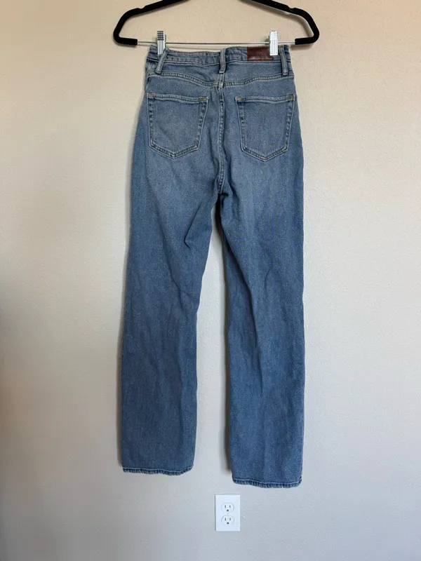 Hollister‎ Ultra High Rise Dad Jeans 25 Distressed Denim Straight Leg Pants 1R - Image 2