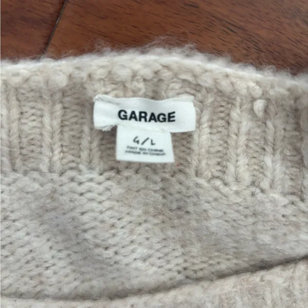 Garage Off-the-Shoulder Beige Sweater - Image 3