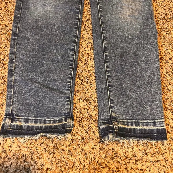 ANA High Rise Straight Jeans Women's Size 4 Distressed Wash Frayed Hem‎ - Image 2