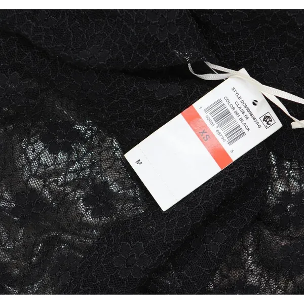 NWT Cece Womens Metallic Lace-Over Long-Sleeve Midi Dress Black XS - Image 8