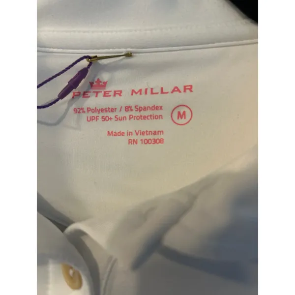 Peter Millar Women's Medium Golf Polo‎ White 2024 Senior - Image 5