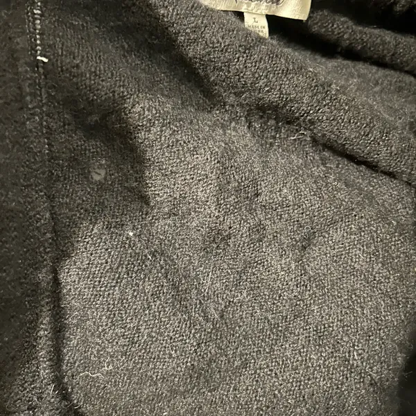 Madewell Black Merino‎ Wool Blend Open Front Long Cardigan Sweater Size L- flaw - Image 7