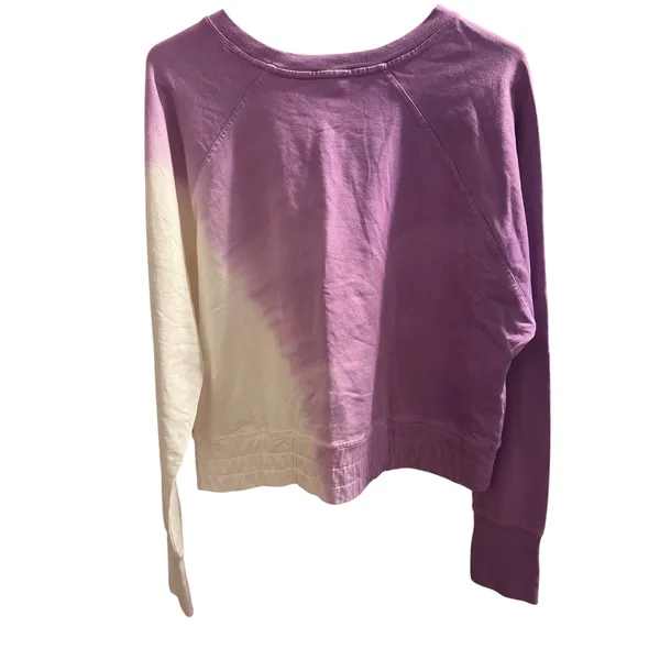 Joy Lab Women's Tie Dye Crew‎ Neck Sweatshirt Purple Cream Size L - Image 3
