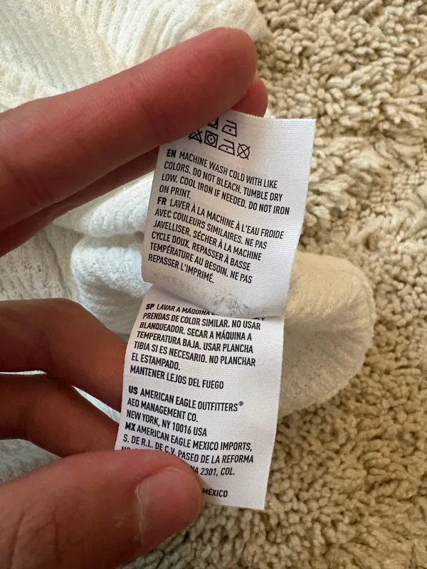 American Eagle White Waffle Top - Image 5