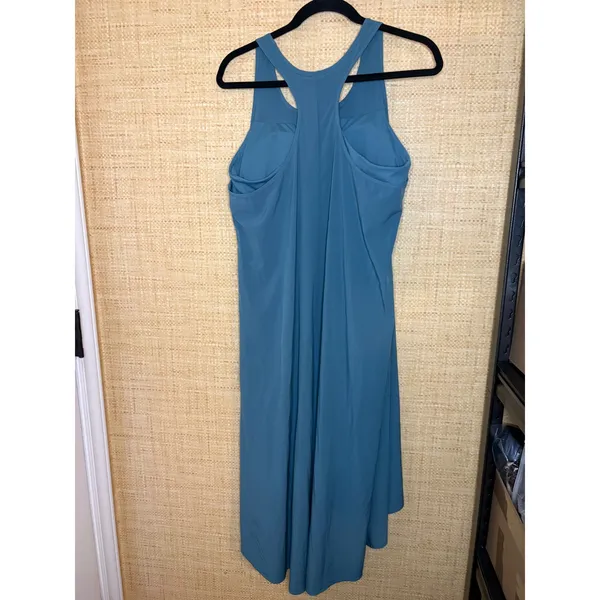Halara Teal Blue Racerback High Low Everyday Activity Dress with Shelf Bra L - Image 6