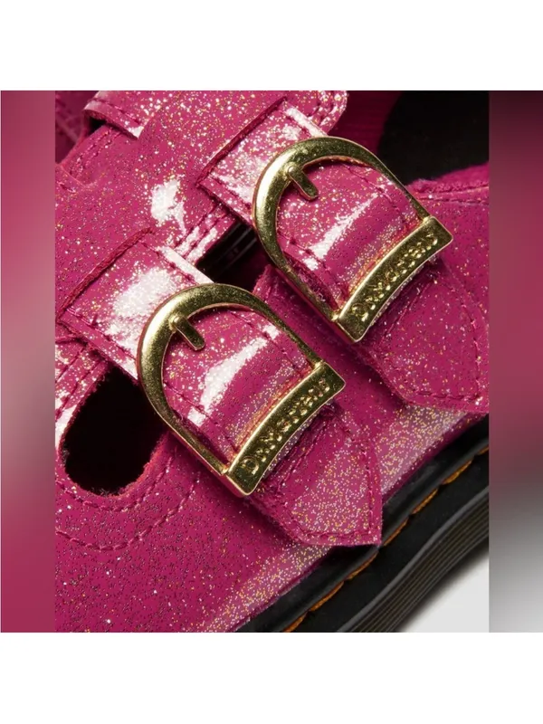 NEW Dr. Martens 8065 Big Kids Sz 6 Ladies Sz 7 Fuchsia/Silver/Gold Glitter Shoes - Image 2