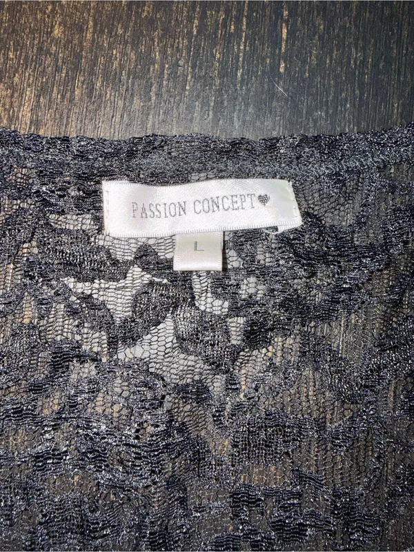 Black Lace Short Sleeve Romantic Goth Whimsigoth Grunge Y2K Top - Image 5