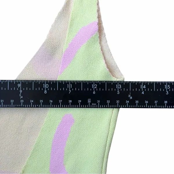 White Fox Boutique Knit Midi Dress Lime Green Pink Swirl Bodycon Size S Y2K - Image 6