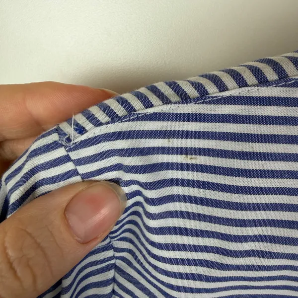 Scotch‎ & Soda Striped Star Embroidered Button Down Shirt Medium Blue Preppy - Image 6
