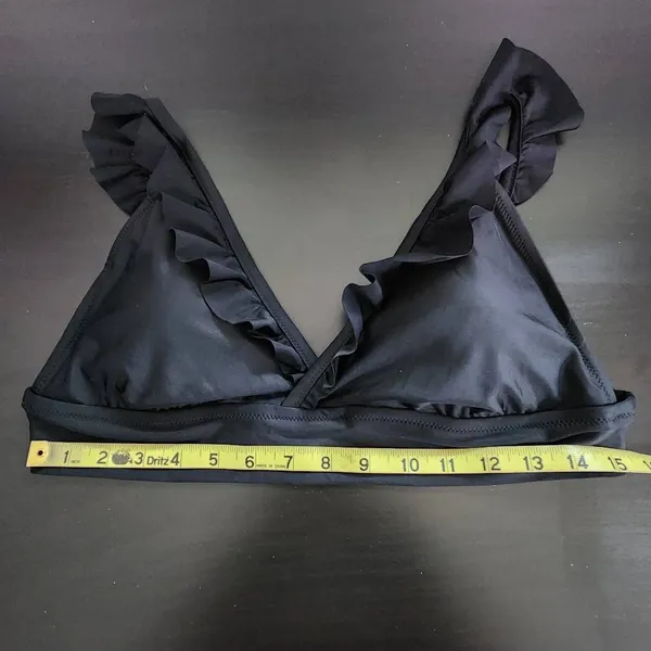 Aerie Black Ruffle Bikini Top NWT Size XL Black Triangle Bikini Top - Image 8