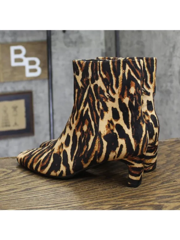 A New Day Womens Tigris Boots Block Heel Bootie 94568627 Tiger Print 7.5M - Image 2