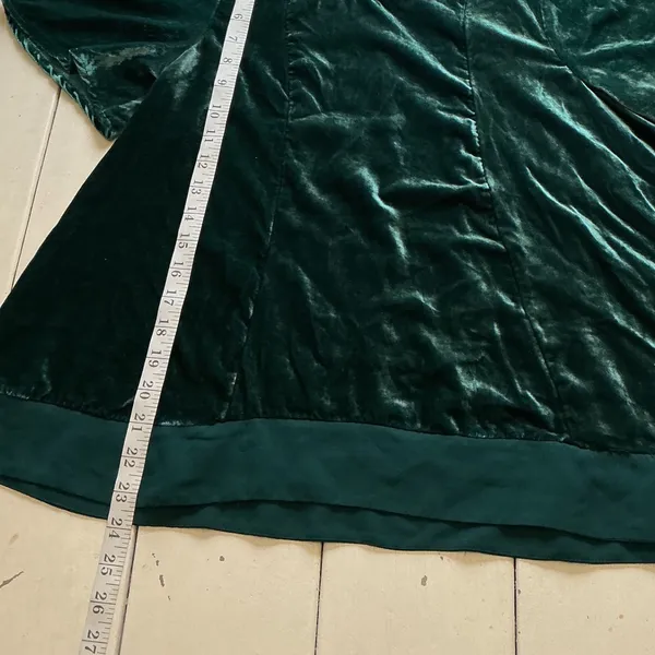 Maeve Anthropologie Forest Green Crushed Velvet Sheer Back Top Small - Image 6