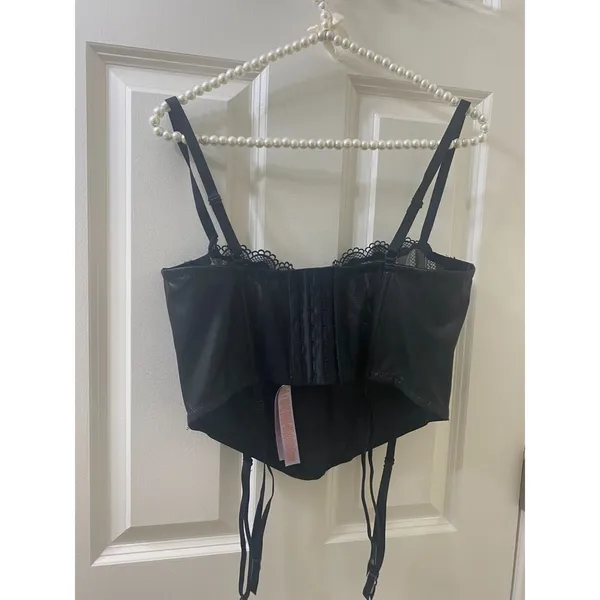 Savage X Fenty Black Bustier Rihanna Renaissance Rose Corset Caviar Size XL - Image 7