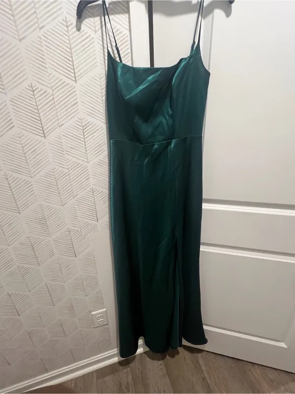 Birdy grey Satin Emerald Green Cowl Neck Evening Dress - Image 10