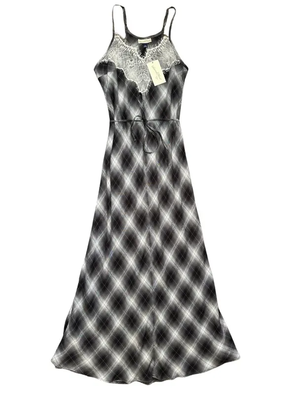 Preppy Plaid Slip Maxi Dress Size XS 100% cotton - Image 3