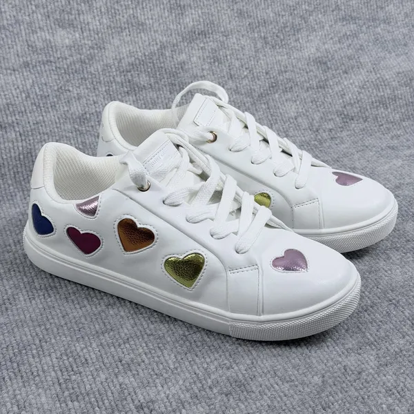 Kurt Geiger London Size 36/5 Lane Love White Multicolor Puffy Hearts Sneakers - Image 9