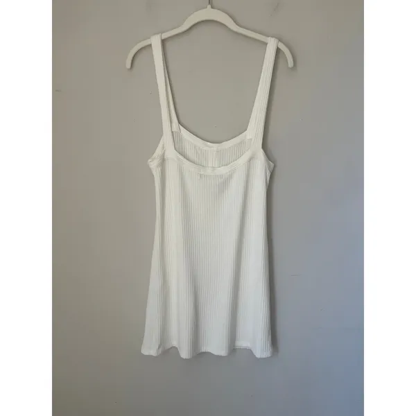 Reformation Kenny Mini Dress Cream Women's sz. L w/Front Pockets - Image 3
