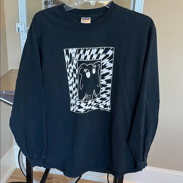 Elephant Long Sleeve Cotton Black T Shirt - Image 3