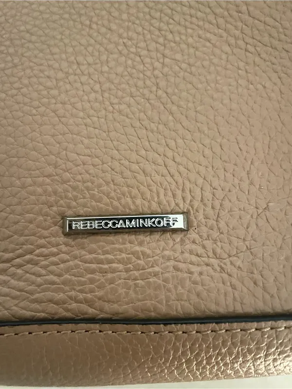 Rebecca Minkoff Side Zip Regan Leather Tote Bag Purse Tan - Image 4