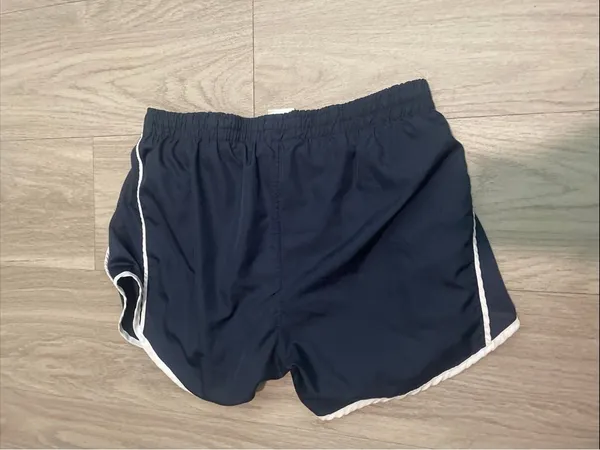 Navy Track Shorts with White Trim Blue Size M - Image 2