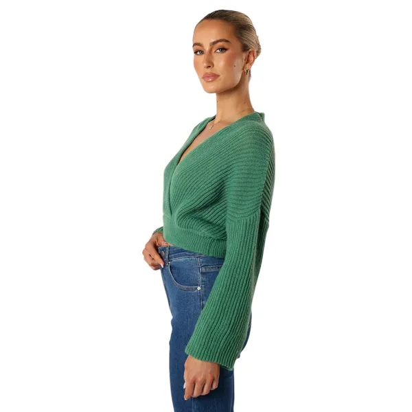 Petal & Pup Brinley Crop Sweater - Green - Large - Image 8