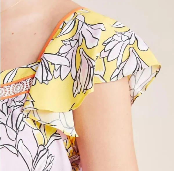 Farm Rio • Tia flutter sleeve floral blouse top - Image 3