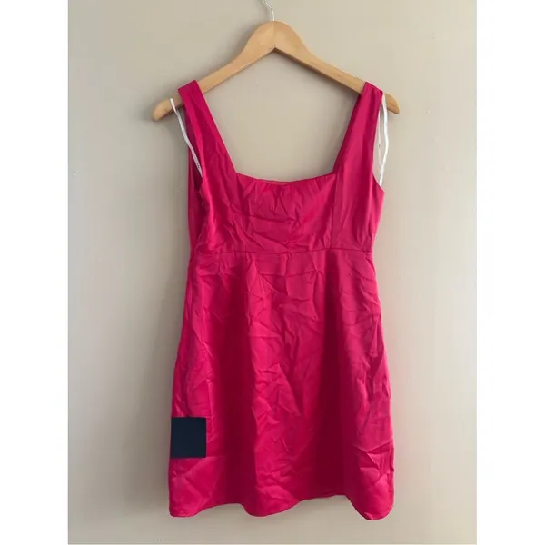 Lulus Truly the Cutest Hot Pink Satin Square Neck Mini Dress Size Small Cocktail - Image 5
